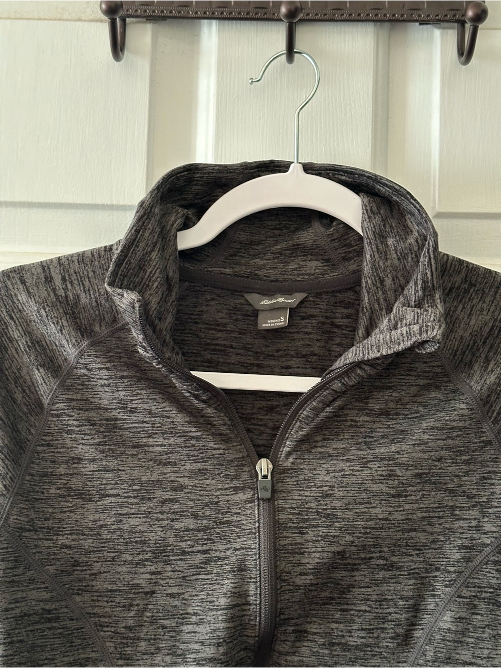 Eddie Bauer Men’s Charcoal Heather Zip-Up Pullover